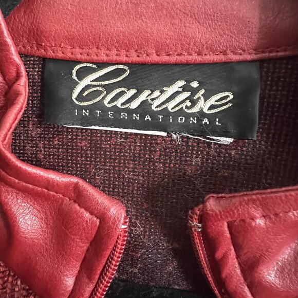 Vintage French Designer Leather Knit Skirt Set Suit Blazer Jacket Coat 70s 90s - Picture 6 of 9